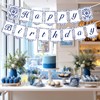 Talavera Happy Birthday Banner Blue and White Papel Picado Banner