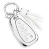 CTRINEWS for Chevy Key Fob Cover with Metal Braided Rope