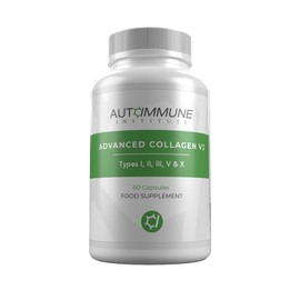 Advanced Collagen V2.Type I, II, III, V and X Hydrolysed Collagen Supplement with Vitamin C, L-glycine and Protease. 60 Easy-To-Swallow Capsules. For Healthier Skin, Joints & Gut.