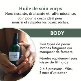 les huilettes Monyuil Body Organic & Vegan Body Oil, 3.4 fl oz (90 ml) Certified Organic