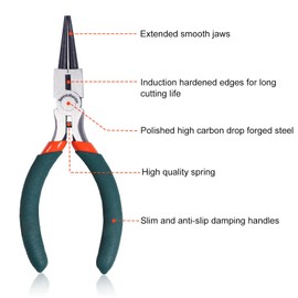 SPEEDWOX Mini Round Nose Pliers, 5" Wire Bending Pliers with Cutter, Jewelry Making Pliers for Precision Beading DIY Hobby Work Craft