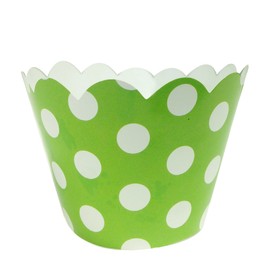 AllyDrew Standard Size Polka Dots Cupcake Wrappers (Set of 20), Green