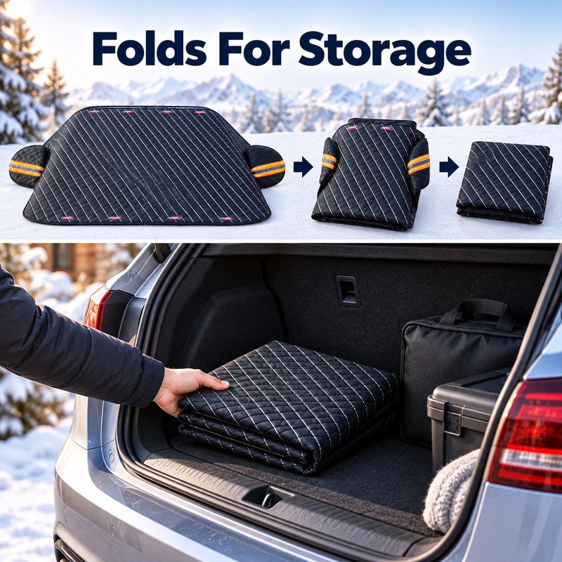 Car Windshield Snow Cover with Side Mirror Covers & Elastic