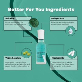 Volition Beauty Blue Spirulina Body Oil with Niacinamide + Salicylic Acid | Fast Absorbing Treatment Nourishes Skin | Visibly Minimizes Fine Lines & Discoloration | Addresses Body Acne & Ingrown Hairs