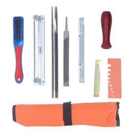 11Pcs Chainsaw Sharpener File Chain Saw Teeth Sharpening Tool Set Kit with Gauge Handle