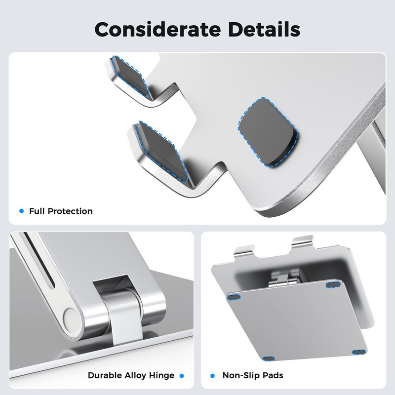 AboveTEK Laptop Stand, Adjustable Portable Computer Riser, Ergonomic Aluminum Notebook
