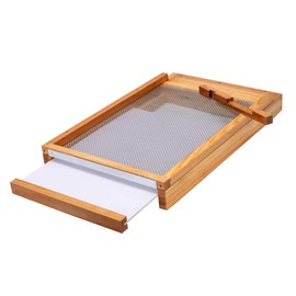 BeeCastle Beehive Screened Bottom Board Dipped in Beeswax,Screened Bottom Board with Solid Wood (10-Frame)