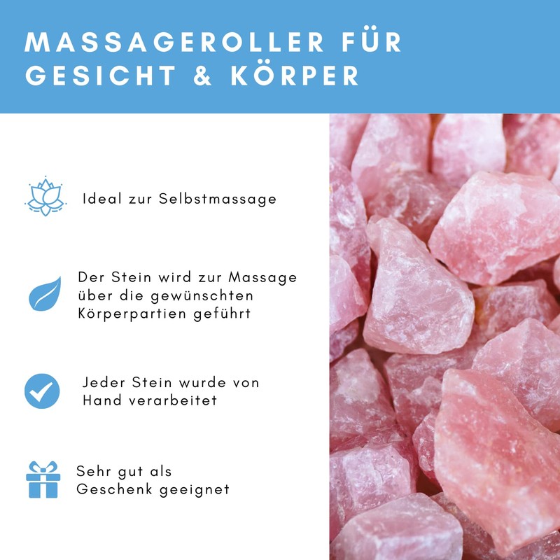 Lapis Vitalis Chi Massage Roller Rose Quartz - Sensuality -