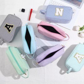 YOOLIFE Bridesmaid Gifts - Bridal Shower & Wedding Day Gifts, Monogram Initial Makeup Bags for Women