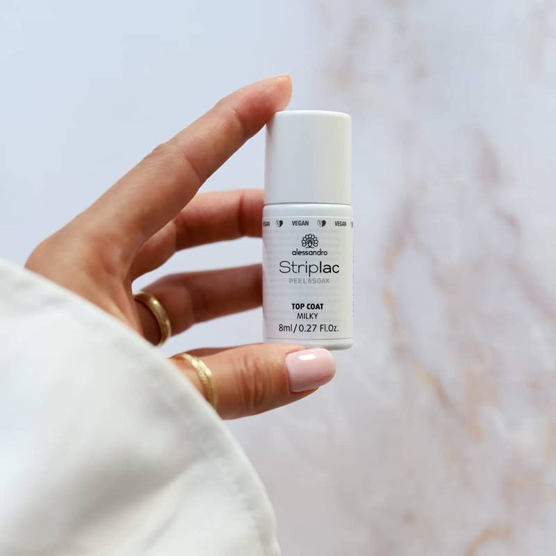 alessandro Striplac Peel or Soak Vegan Top Coat Milky LED