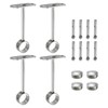 sourcing map 4 Pcs Ceiling Mount Bracket, Wardrobe Pipe Bracket,