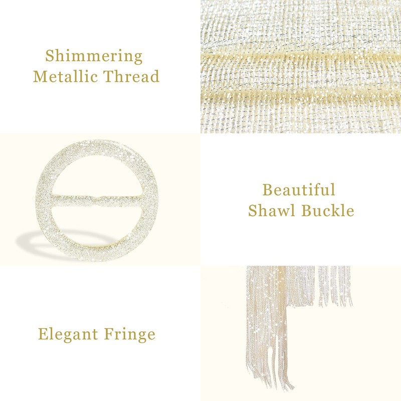 Sparkling Metallic Shawls and Wraps for Evening Party Formal Dresses