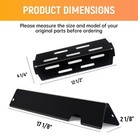 Grill Flavorizer Bars for Weber Genesis II E-410, S-410, LX E-440, S-440, Weber Genesis 2 66041, 66033, 66796, Heat Deflectors BBQ Gas Grill Replacement Parts, 17" Porcelain Steel Flavor Bars