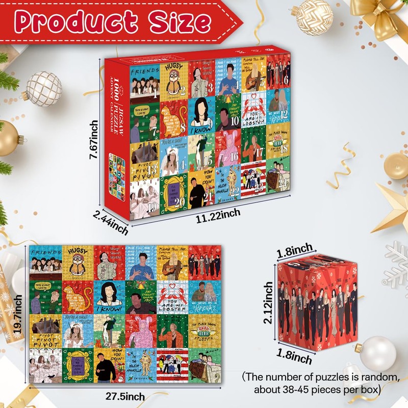Advent Calendar 2024 Christmas Jigsaw Puzzles, Christmas Friends Show Puzzles