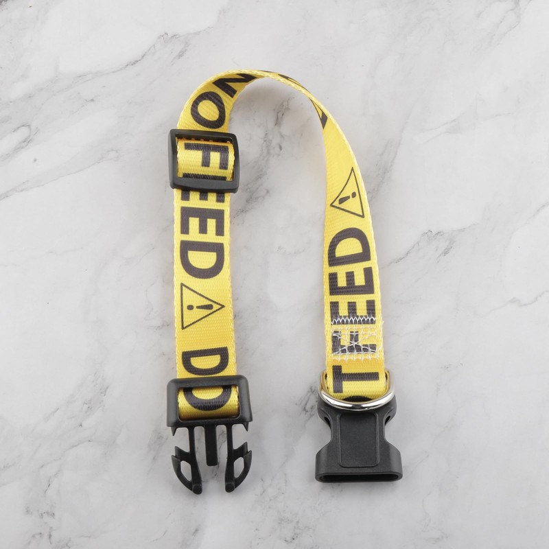 CENWA Do Not Feed Dog Collar Yellow Caution Dog Collar