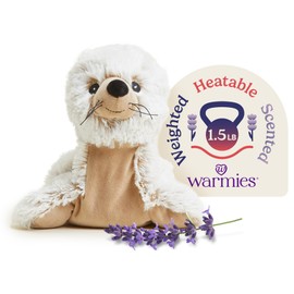 warmies Microwavable & Weighted Stuffed Animal, Seal - Heated Stuffed Animal for Cramp Relief - Weighted Plushies for Stress Relief - Seal Plushie with Lavender Aroma - 13 in, 2 lb, Pack of 1