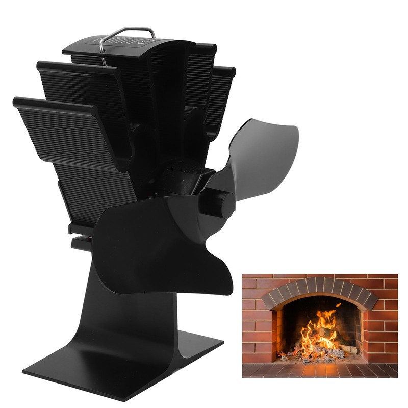 2 Blade Heat Powered Wood Fireplace Fan 1200RPM 25dB Low