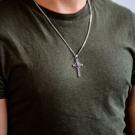 MATERIA by Matthias Wagner KA-80 Men's Celtic Cross Pendant 925 Silver Skull, Sterling Silver