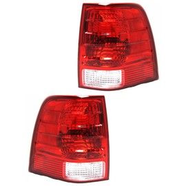 For Ford Expedition 2003 2004 2005 2006 Tail Light Driver and Passenger Side | Pair | Clear and Red Lens | Replacement For FO2800166, FO2801166 | 2L1Z13405AB, 2L1Z13404AB