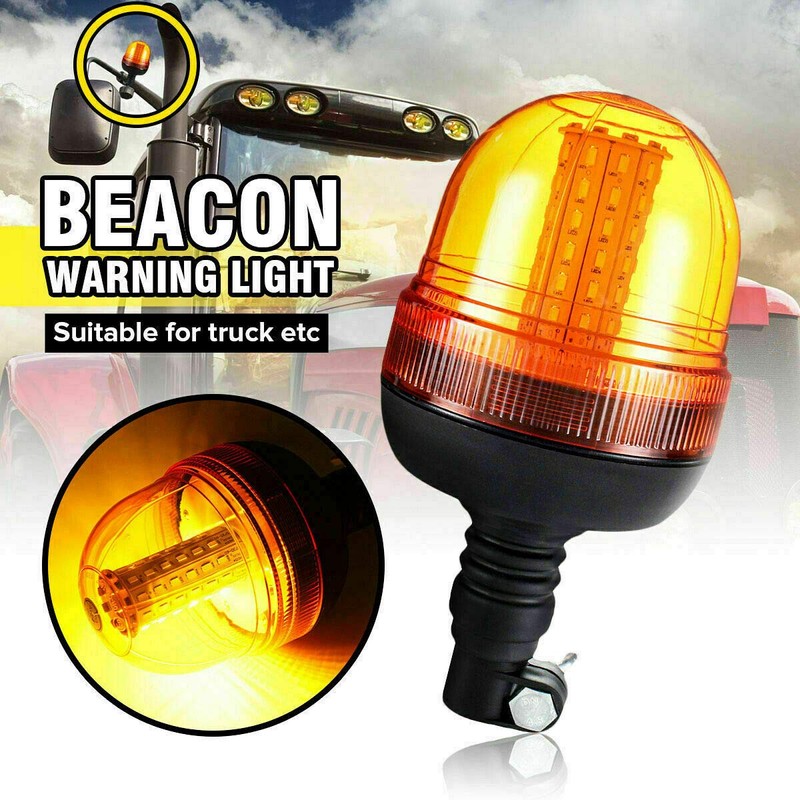 12/24V 60 LED Amber Strobe Rotating Flashing Light Emergency Warning