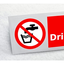 Not Drinking Water Sticker Pack of 3 Waterproof Outdoor Vinyl Sticker 150 x 45 mm