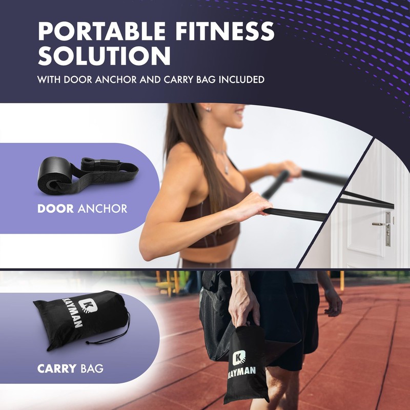 Kayman - Long Resistance Band with Door Anchor & Carry