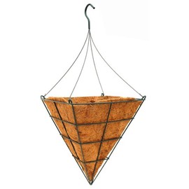 Topiary Art Works 14" Square Cone Shaped Grower Hanging Basket with Liner and Rigid Hanger (F)