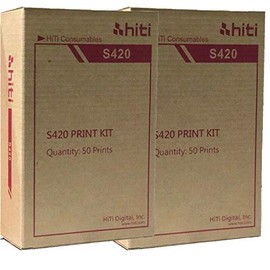 2 Pack Hiti Paper and Ribbon Pack 87.P3410.03BV for S420 Printer, 50 Sheets 4x6 Prints