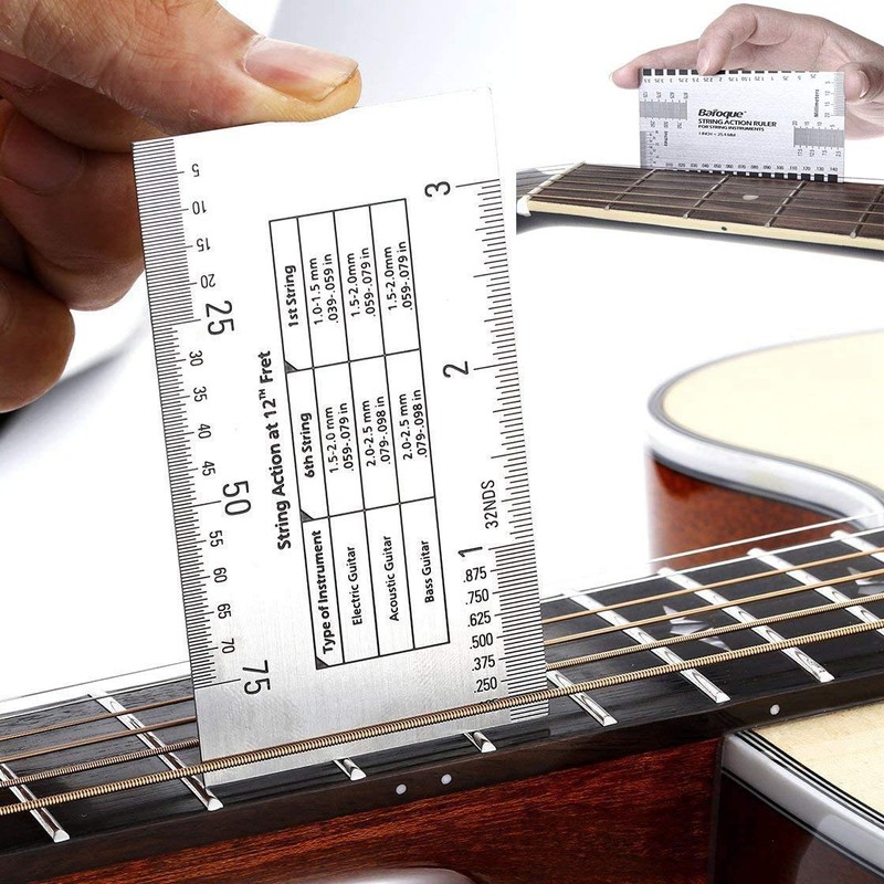 15 Pieces Guitar Luthier Tools Set Including String Action Ruler