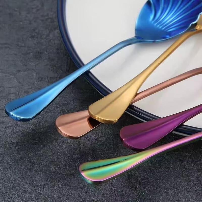 4pcs Shell Shape Coffee Stir Spoon, Heavy Duty Stainless Steel