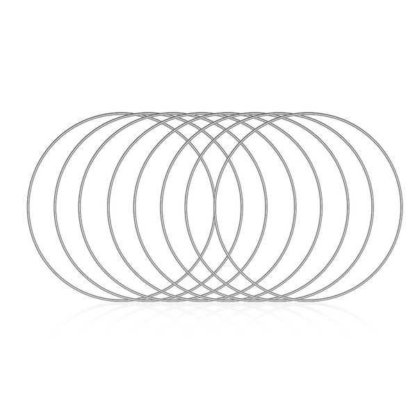 Dream Catcher Rings 15 cm, 8 Pieces Stainless Steel Metal