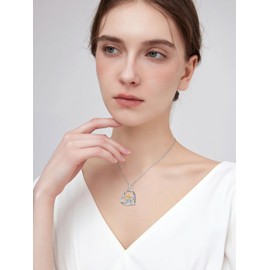 TOUPOP Highland Cow Necklace 925 Sterling Silver Heart Highland Cow Pendant Necklaces Cute Animal Jewellery Gifts for Women Her Daughter Cow Lovers Christmas Birthday Gifts