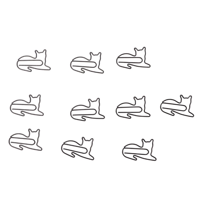 100pcs Cat Shape Paper Clips Increased Slip Resistance Rustproof Metallic