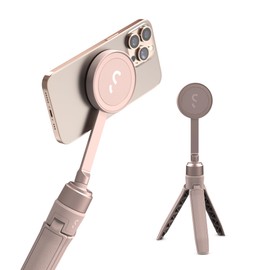 ShiftCam SnapPod - Video Selfie Stick and Tripod - Magnetic Mount Attaches to Any Phone - Tilting Design (Pink)