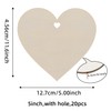 20Pcs 5" Wooden Hearts for Crafts, Wood Predrilled Hearts Cutout