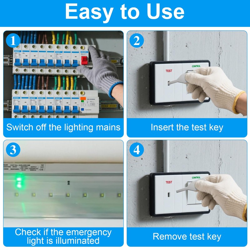 Emergency Light Test Key Set, Premium Stainless Steel Construction with