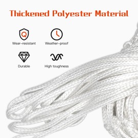 Sanung 2 Pack Basketball Net, Weather-Proof Standard Size Basketball Net Replacement, White Basketball Mesh Net for Indoor and Outdoor, Easy to Install