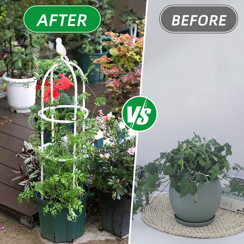 Garden Trellis for Climbing Plants, Rustproof Metal Pipe with Heavy