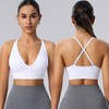 Evercute Women's Sports Bras Adjustable Deep V Neck Bras Wireless