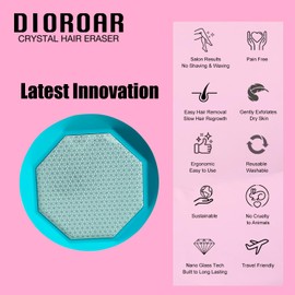 DIOROAR Crystal Hair Eraser for Women,Upgraded Painless Crystal Hair Remover Diamond,Effective Nano Glass Hair Removal Stone Exfoliation without Shaver,Natural Epilator for Silky Skin(Ocean Blue)