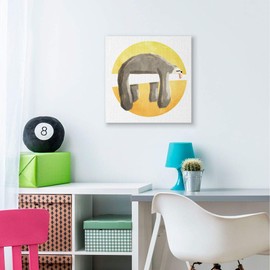 Stupell Industries Sleeping Tree Sloth Exhausted Jungle Animal Yellow Brown, Designed by Milli Villa Wall Art, 24 x 24, Canvas