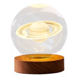 Maíz Lampara Bola Cristal 3d Planeta Saturno Led Noche Nocturna