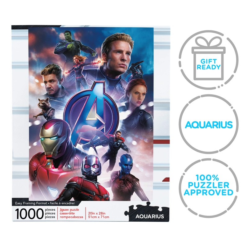 Aquarius マーベルパズル アベンジャーズエンドゲーム (1000ピースジグソーパズル) - 公式ライセンスマーベル商品&コレクティブル - グレアフリー - 精密フィット