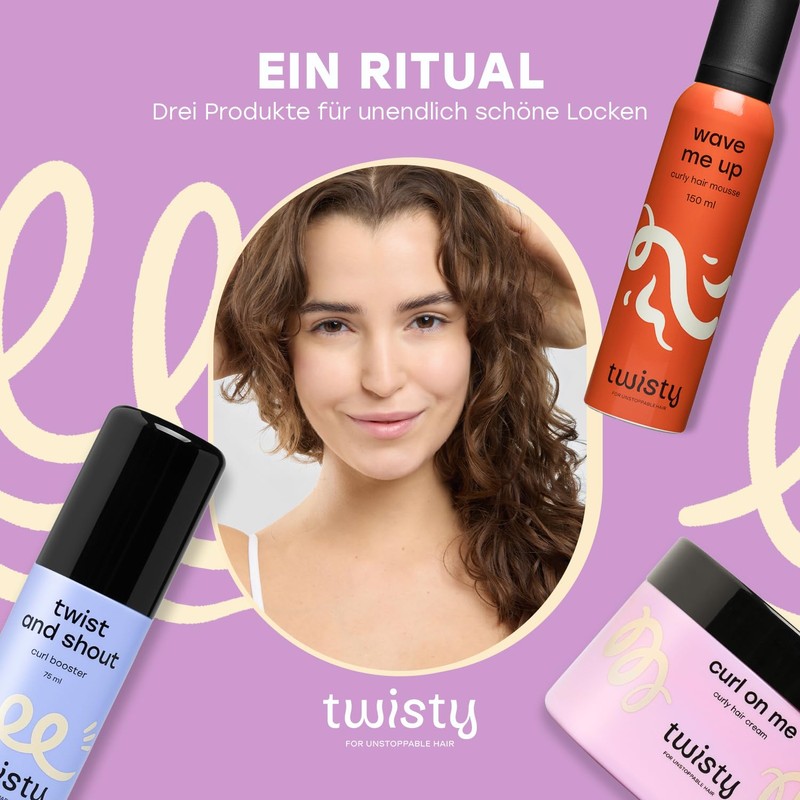 TWISTY Curl Routine Set: Curl Cream, Curl Foam & Curl
