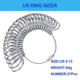 Metal Ring Sizer & Adjuster Sets: Smart Ring Size Measuring Tool with 4 Sizes Silicone Ring Size Adjuster for Loose Rings