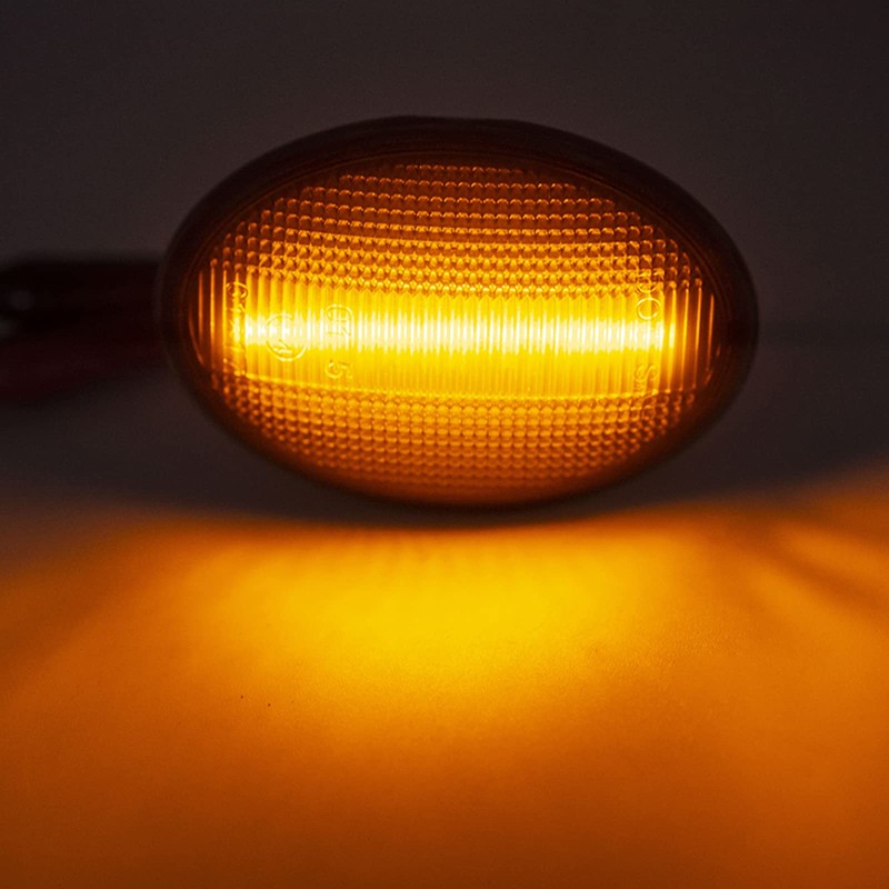 znakeauto 2X Dynamic Smoked Lens Amber Led Fender Side Marker