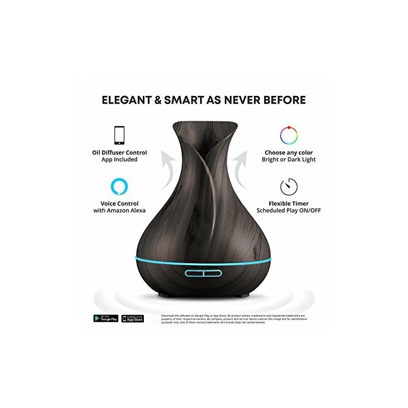 Sierra Modern Home Smart WiFi Wireless Essential Oil Aromatherapy Diffuser