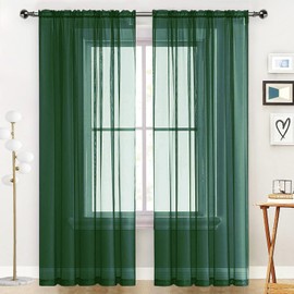 SpaceDresser - Paneles de cortina de gasa transparente con bolsillo para barra de tratamiento para ventana, cocina, recámara, sala de estar, filtrado de luz solar, decoración semihogar, varios tamaños