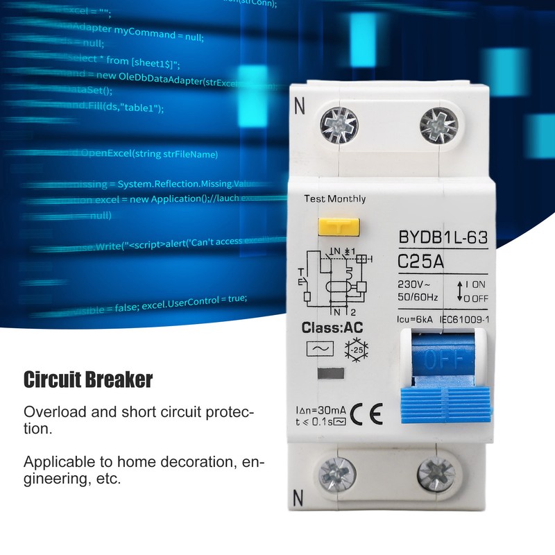 Circuit Breaker Leakage Protection Pa66 Sensitive Response 1P+N Circuit Breaker