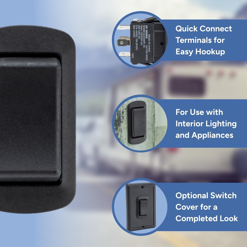 RecPro RV Double Pole Double Throw Momentary Switch | 30A
